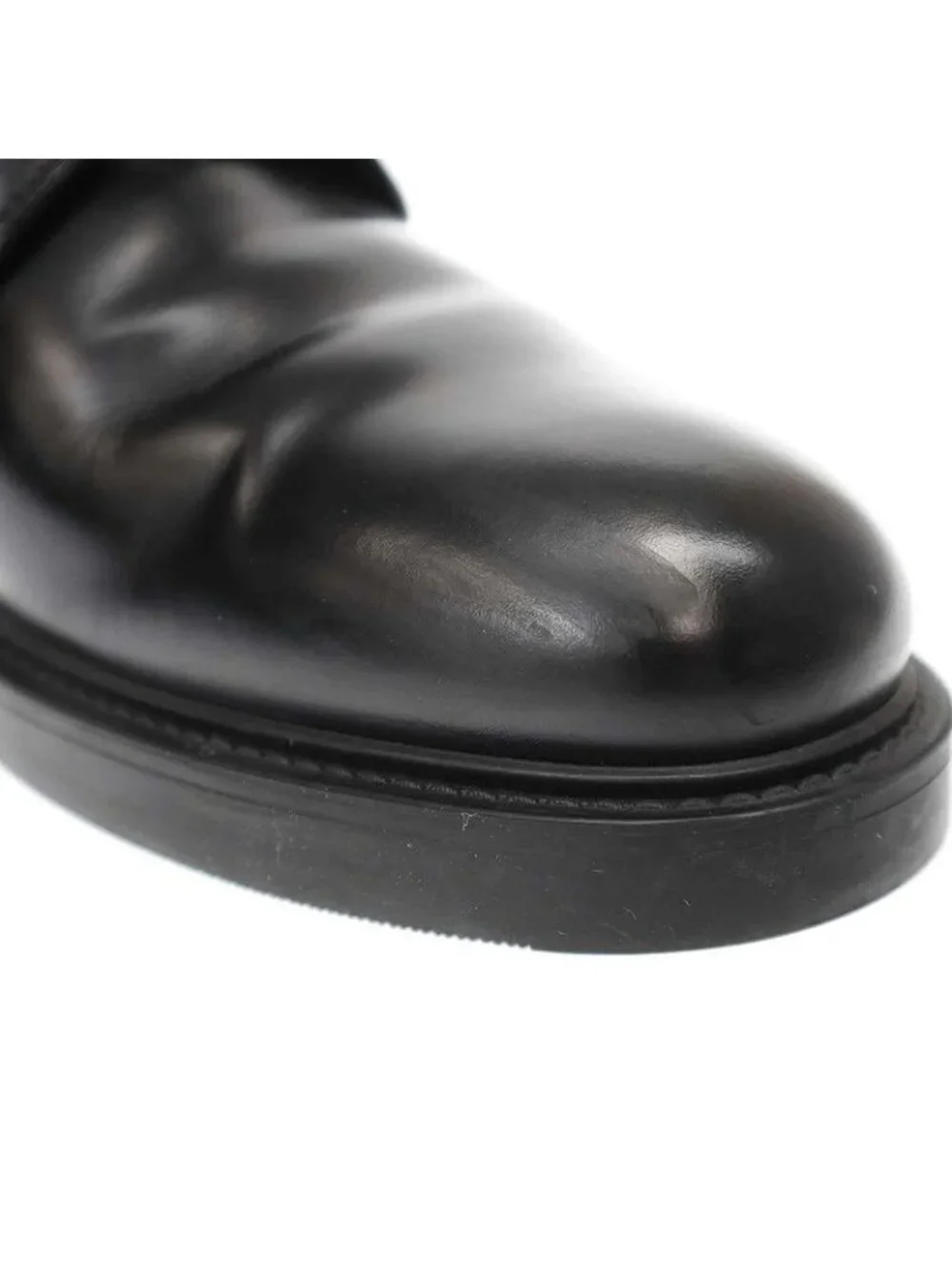 Prada Lace-Up Leather Shoes 2 Eg394 Black 10 - Picture 8 of 9